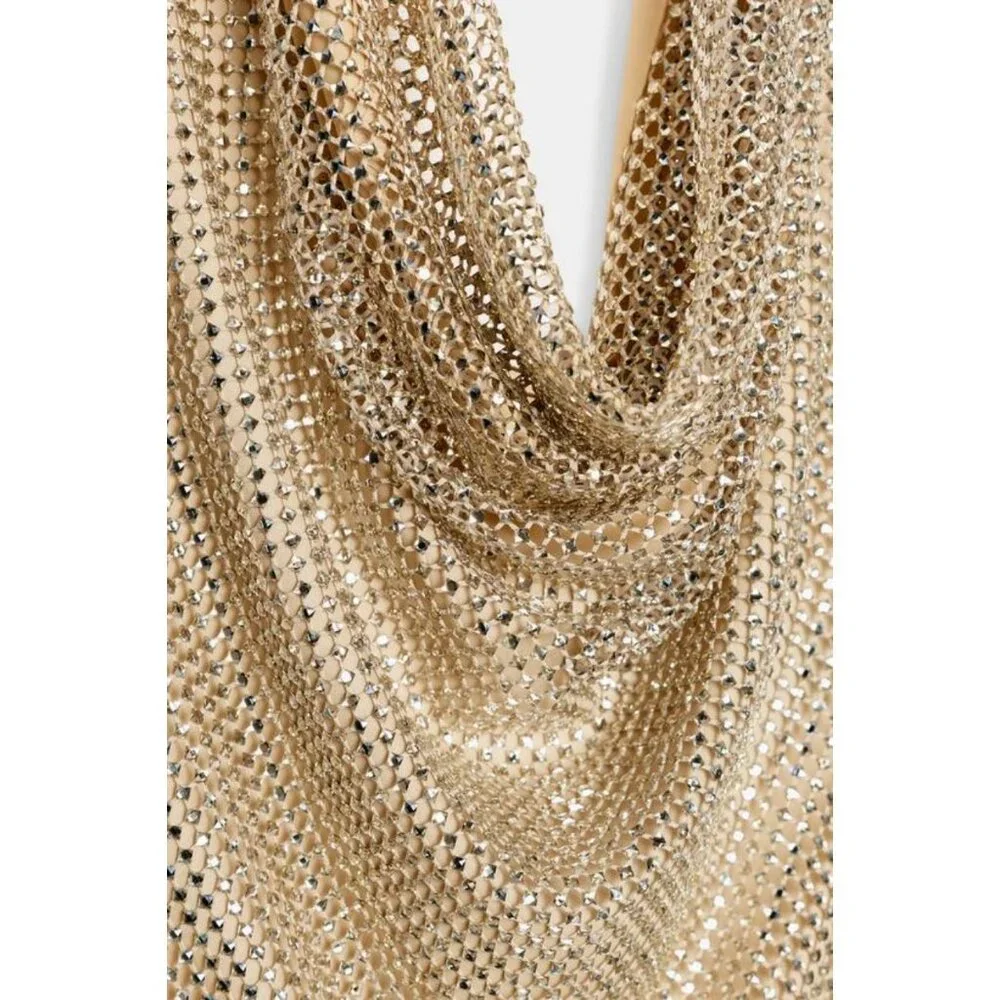 ZARA SPARKLY HALTERNECK DRESS - Picture 8 of 8